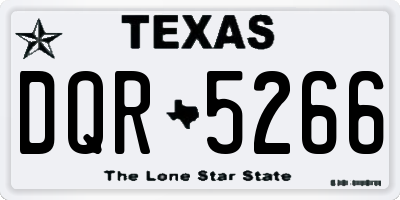 TX license plate DQR5266