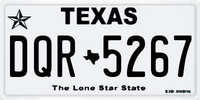 TX license plate DQR5267