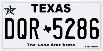 TX license plate DQR5286