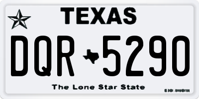 TX license plate DQR5290