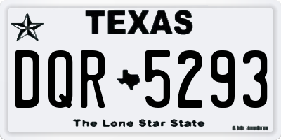 TX license plate DQR5293