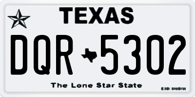 TX license plate DQR5302