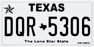 TX license plate DQR5306