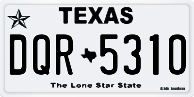 TX license plate DQR5310