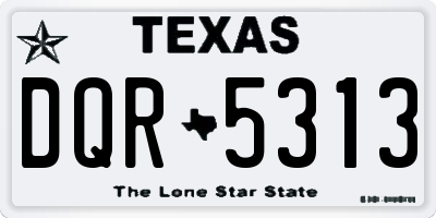 TX license plate DQR5313