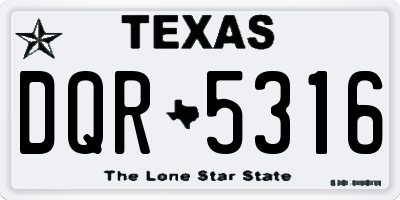 TX license plate DQR5316