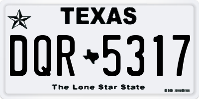 TX license plate DQR5317