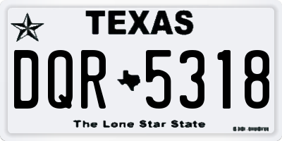 TX license plate DQR5318