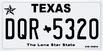 TX license plate DQR5320