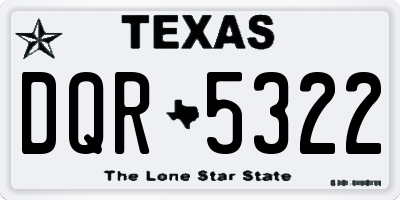 TX license plate DQR5322