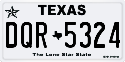 TX license plate DQR5324