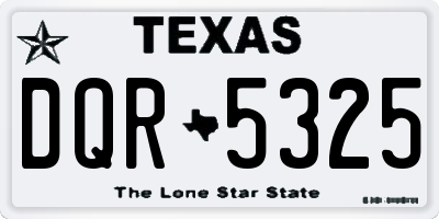 TX license plate DQR5325