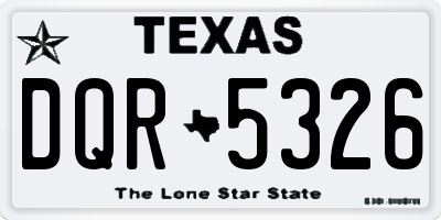 TX license plate DQR5326