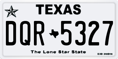 TX license plate DQR5327