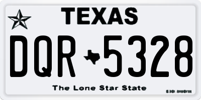 TX license plate DQR5328
