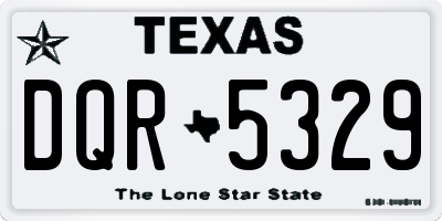TX license plate DQR5329