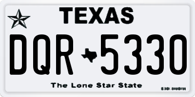 TX license plate DQR5330