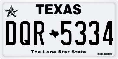 TX license plate DQR5334
