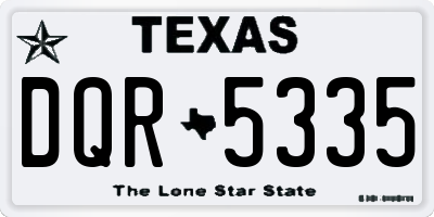 TX license plate DQR5335