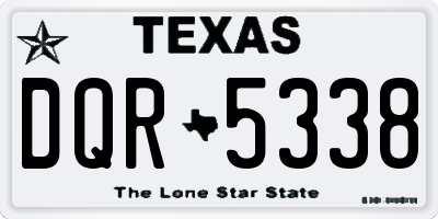 TX license plate DQR5338
