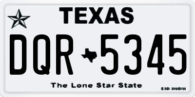 TX license plate DQR5345