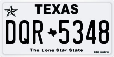 TX license plate DQR5348