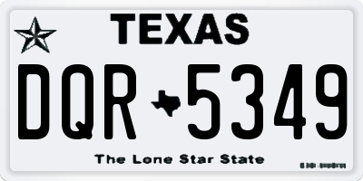 TX license plate DQR5349