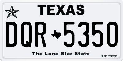 TX license plate DQR5350
