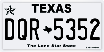 TX license plate DQR5352