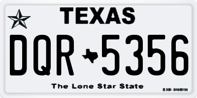 TX license plate DQR5356