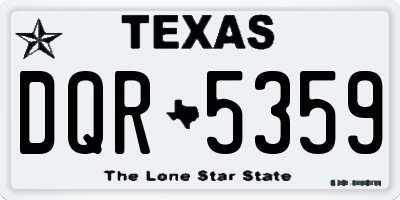 TX license plate DQR5359