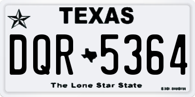 TX license plate DQR5364