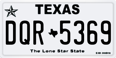 TX license plate DQR5369
