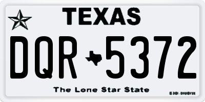 TX license plate DQR5372