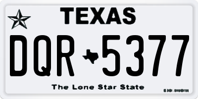 TX license plate DQR5377