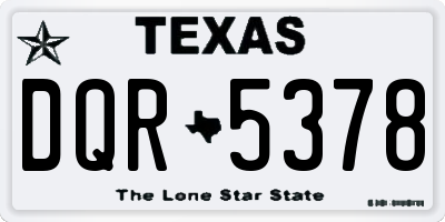 TX license plate DQR5378