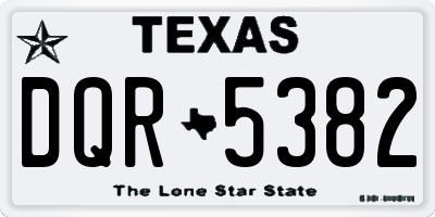 TX license plate DQR5382
