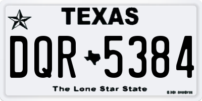 TX license plate DQR5384