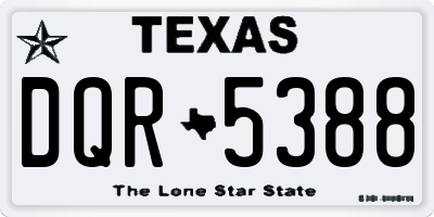 TX license plate DQR5388