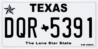 TX license plate DQR5391