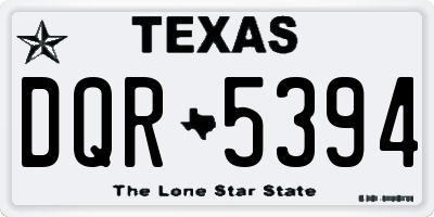 TX license plate DQR5394