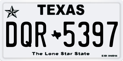 TX license plate DQR5397