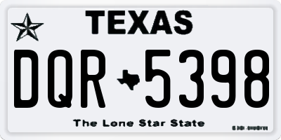 TX license plate DQR5398