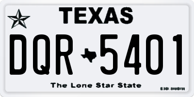 TX license plate DQR5401