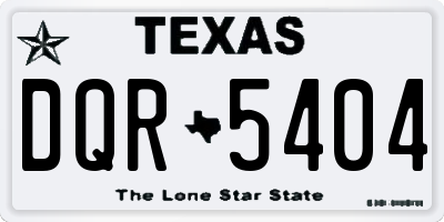TX license plate DQR5404