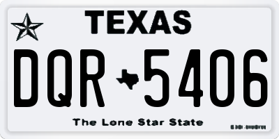 TX license plate DQR5406