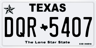 TX license plate DQR5407