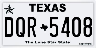 TX license plate DQR5408