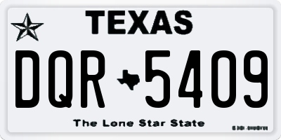 TX license plate DQR5409