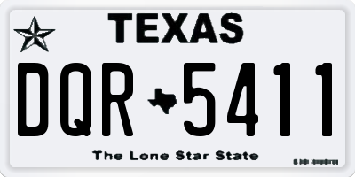 TX license plate DQR5411